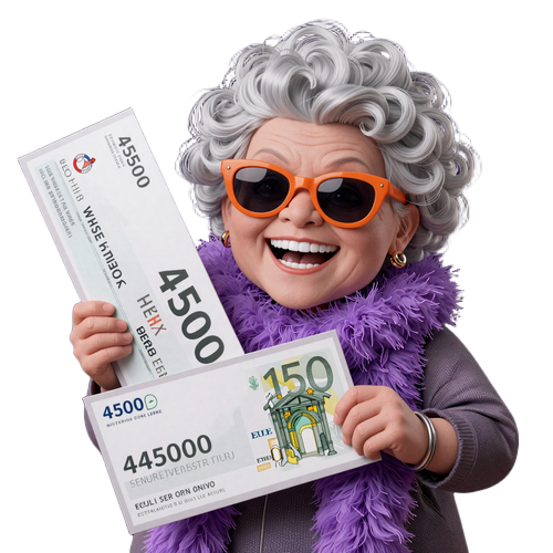 Granny h&auml;lt riesigen 4.500 Euro Willkommensbonus Scheck