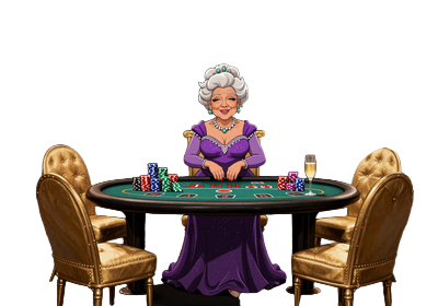 Granny am privaten VIP Baccarat Tisch mit goldenen Jetons