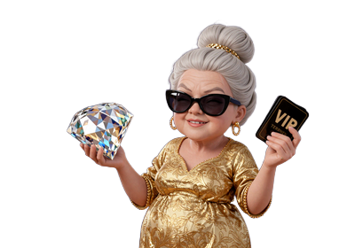 Granny h&auml;lt Diamant und VIP-Karten f&uuml;r 20 Prozent Cashback