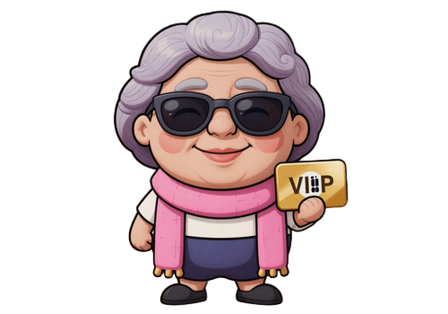 Granny mit goldener VIP-Karte Switch Club Transfer SpinGranny Casino