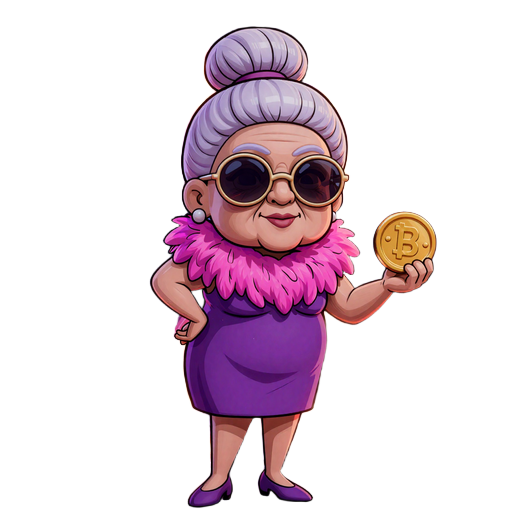 Granny Maskottchen lehnt an Neonschild NEW 2026 bei SpinGranny Casino neues Online Casino